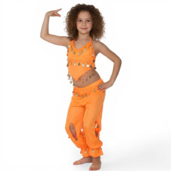 Ensemble enfant top sarouel orange - 1