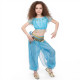 Costume de danse orientale top sarouel enfant à paillettes bleu ciel - 1