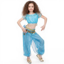 Costume de danse orientale top sarouel enfant à paillettes bleu ciel
