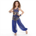 Ensemble de danse orientale enfant 2 pièces brillant bleu nuit