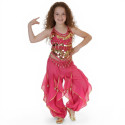 Costume de danse orientale enfant 2 pièces rose fuschia