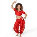 Costume de danse orientale top sarouel enfant rouge