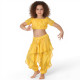 Costume de danse orientale top sarouel enfant jaune - 1