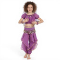 Costume de danse orientale enfant 2 pièces top sarouel violet