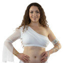Top de danse orientale à manche blanc