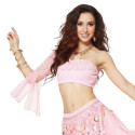 Top de danse orientale à manche rose