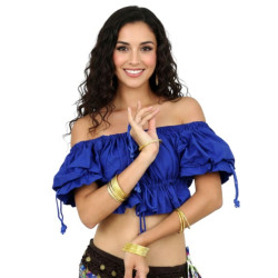 Brassière de danse orientale bleu roy - 1