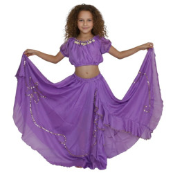Costume de danse orientale enfant violet - 3