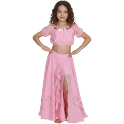 Costume de danse orientale enfant rose clair - 1