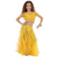 Costume de danse orientale enfant top + jupe à paillettes jaune - 1