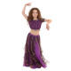 Costume de danse orientale enfant top + jupe à paillettes violet - 1