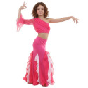 Costume de danse à volants enfant 2 pièces rose fuschia
