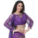 Brassière de danse orientale à paillettes à manches longues violette - 1