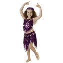 Tenue orientale enfant brillante top jupe violette