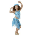 Tenue orientale enfant brillante top jupe bleu clair
