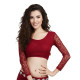 Top de danse orientale femme dentelle rouge cerise - 1