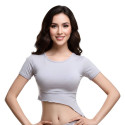Top de cours danse orientale à manches courtes gris