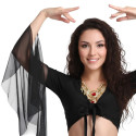 Top manches voilées de danse orientale noir