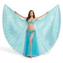 Ailes d'isis de danse orientale turquoise transparent