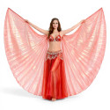 Ailes d'isis de danse orientale rouge transparent