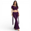 Tenue de cours de danse orientale à franges violet