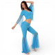 Tenue de cours de danse orientale voilée turquoise - 1