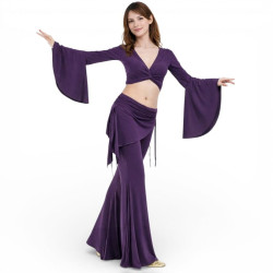 Tenue d'entraînement de danse orientale violette - 1