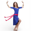 Ensemble de danse robe et ceinture de danse orientale bleu roy et fuschia