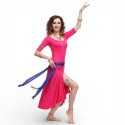 Ensemble de danse robe et ceinture de danse orientale rose et bleu