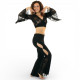 Tenue d'entraînement de danse orientale dentelle noire - 1
