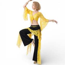 Tenue de cours de danse orientale jaune - 1