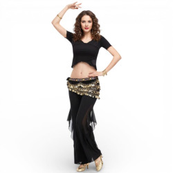 Tenue d'entraînement pour cours de danse 2 pièces noire - 1