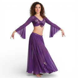 Costume de danse orientale violet top jupe - 1