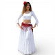 Tenue de danse fusion flamenco orientale blanche jupe et top - 1