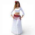Tenue de danse fusion flamenco orientale blanche jupe et top