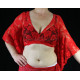 Top d'entrainement dentelle de danse orientale fushia
