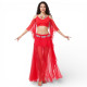 Tenue de danse orientale femme rouge 3 pièces - 1