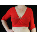 Top d'entrainement de danse orientale rouge