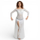 Robe dentelle de danse orientale blanche - 1