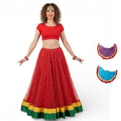 Tenue Bollywood femme insienne pas cher choli et jupe - 3 couleurs dispo
