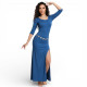 Robe asymétrique de danse orientale bleue - 1