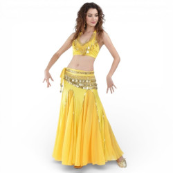 Ensemble de danse orientale sirène jaune - 1