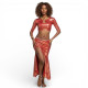 Tenue de danse orientale choli strass - rouge