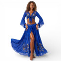 Costume de danse orientale bleu roy top jupe