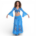 Costume de danse orientale turquoise top jupe