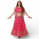 Costume de danse bollywood adulte 3 pièces - fushia