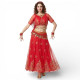 Costume de danse bollywood adulte 3 pièces - rouge