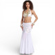 Ensemble de danse orientale top jupe sirène blanc - 1
