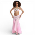 Costume de danse orientale top jupe sirène rose clair