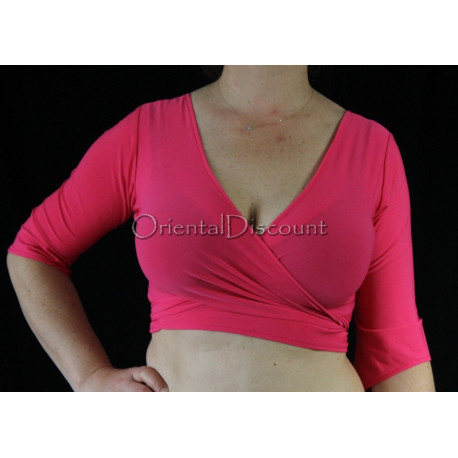 Top d'entrainement de danse orientale rose